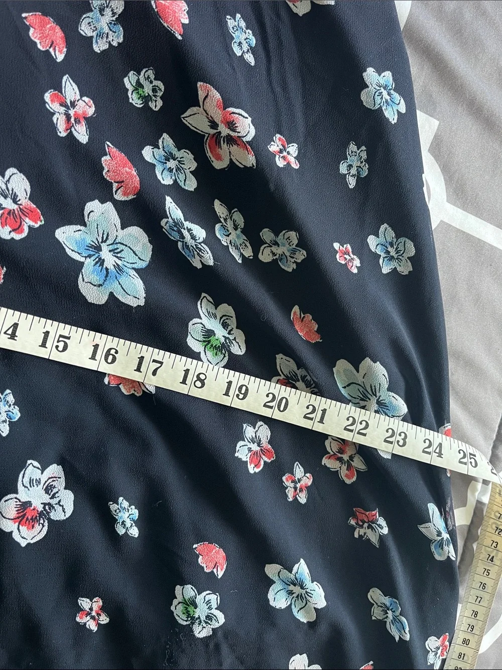 Ann Taylor Black Maxi Skirt with Pink and Light Blue Floral Print
